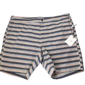 Onia The Calder NWT Americana Multi Stripe Striped Swim Trunks Shorts 38 Lined